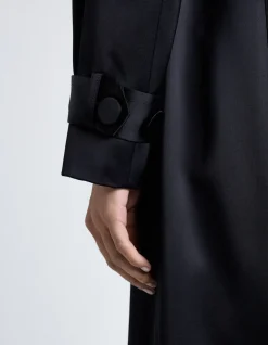 DARK INK MATTE SATIN VISCOSE TRENCH