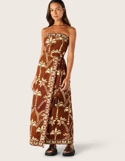 DEIA PRINT STRAPLESS DRESS