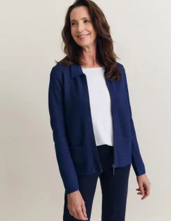 DELENE ZIP KNIT CARDIGAN