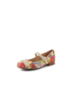Delmas Flower Embroidered Mary Jane Flats
