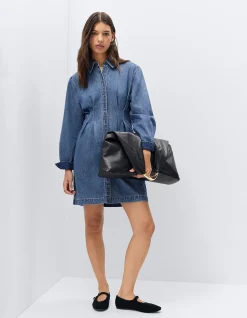 DENIM PINTUCK DRESS