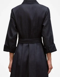 Denim Pleat Detail Shirt Dress
