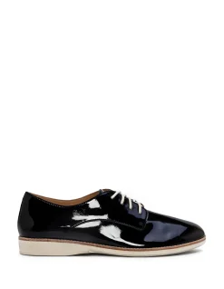 Derby Unlined Black Patent Crinkle Shoes