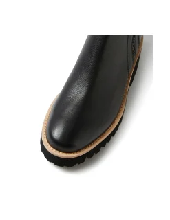 Dissel Zip Front Leather Ankle Boots