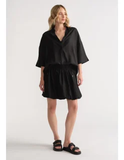 D-LUXE LINEN BLEND 3/4 SHIRT