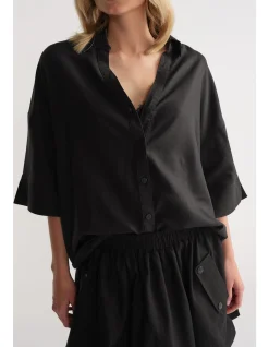 D-LUXE LINEN BLEND 3/4 SHIRT