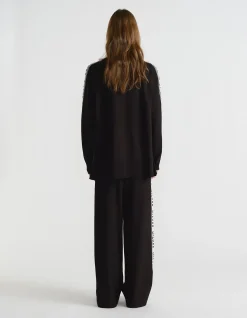 D-LUXE LOGO PANEL KNIT TOP