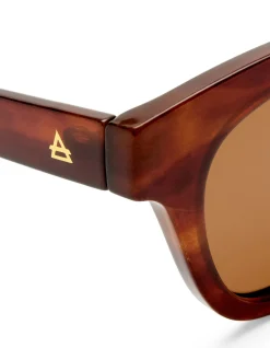 Dorado Hazelnut Marble Round Sunglasses