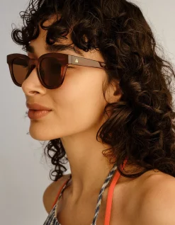 Dorado Hazelnut Marble Round Sunglasses