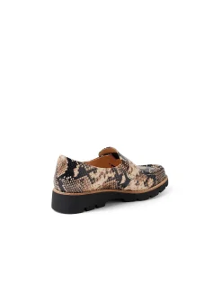 Dorky Snake Print Chunky Sole Loafers