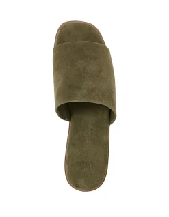 DORO Boho Green Suede Leather Slide