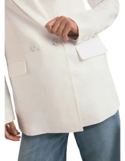 Double-Breasted Linen Blazer