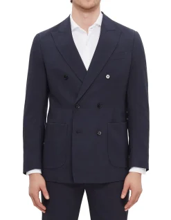 Double Breasted Tailored Blazer Navy