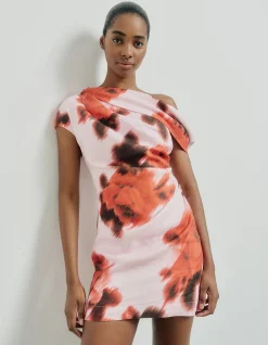 Draped Shoulder Dress