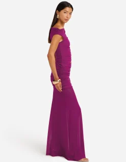 DREW ASYMMETRICAL NECK MAXI DRESS