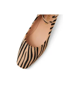 Dulche Zebra Ankle Strap Flat Loafers