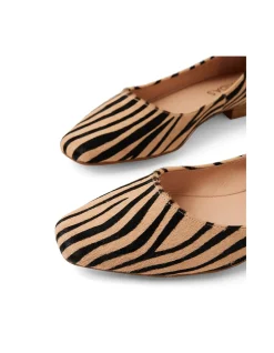 Dulche Zebra Ankle Strap Flat Loafers