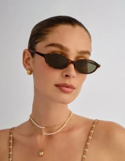 EARTHSHINE DARK TORT OVAL SUNGLASSES