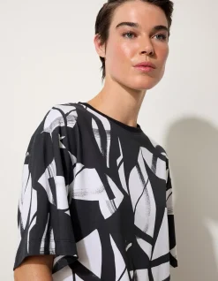 ECLIPSE ABSTRACT BLACK AND WHITE PRINT T-SHIRT