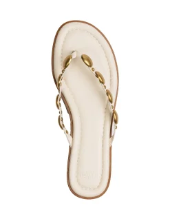 Ediva Vintage Ivory Leather Thong