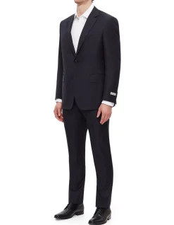 Elegant Navy Wool Suit