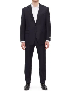 Elegant Navy Wool Suit