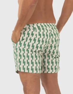 Elm Rock Mens Green Swim Shorts