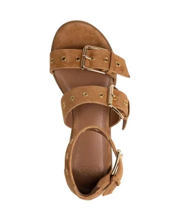 ELYSSA Burnt Almond Suede Leather Sandal