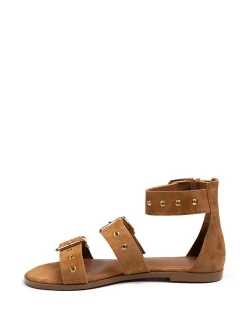 ELYSSA Burnt Almond Suede Leather Sandal