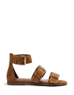 ELYSSA Burnt Almond Suede Leather Sandal