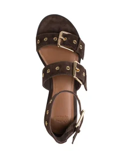 ELYSSA Espresso Suede Leather Sandal