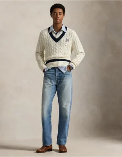 Embroidered Cotton-Blend Cricket Sweater