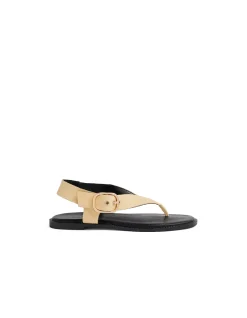 Emoto Butter Leather Buckle Thong Sandals