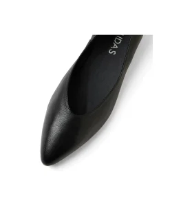 Eneska Low Block Heel Leather Pumps