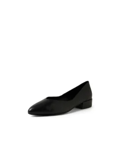 Eneska Low Block Heel Leather Pumps