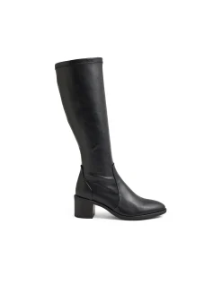 Escape Stretch Block Heel Knee High Boots