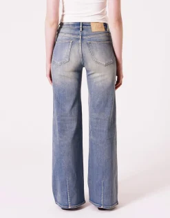 Eva Wide Mid Rise Comfort Stretch Wide Leg Jeans
