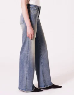Eva Wide Mid Rise Comfort Stretch Wide Leg Jeans