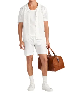 EYELET MESH KNIT SHIRT