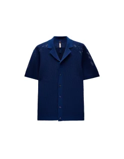 EYELET MESH KNIT SHIRT