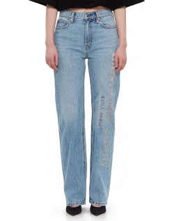 Ez Mesh Logo Mid Rise Jeans