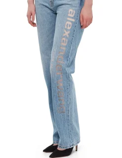 Ez Mesh Logo Mid Rise Jeans