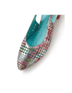 Fabbi Laser Cut Slingback Leather Mules