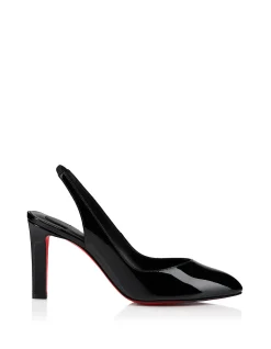 FANNYLOVE SLING 85MM PATENT LINING BLACK PUMPS