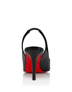 FANNYLOVE SLING 85MM PATENT LINING BLACK PUMPS