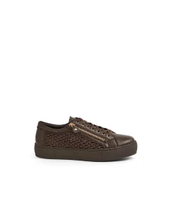 Fathom Zip Detail Leather Sneakers