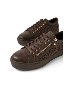 Fathom Zip Detail Leather Sneakers