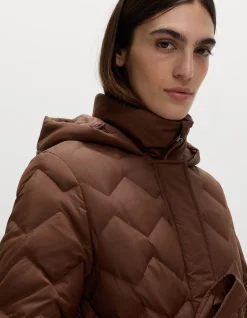 Feather & Down Quilted Zig Zag Coat