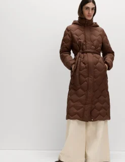 Feather & Down Quilted Zig Zag Coat