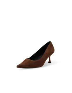 Fidule Pointed Suede Mid Heel Pumps
